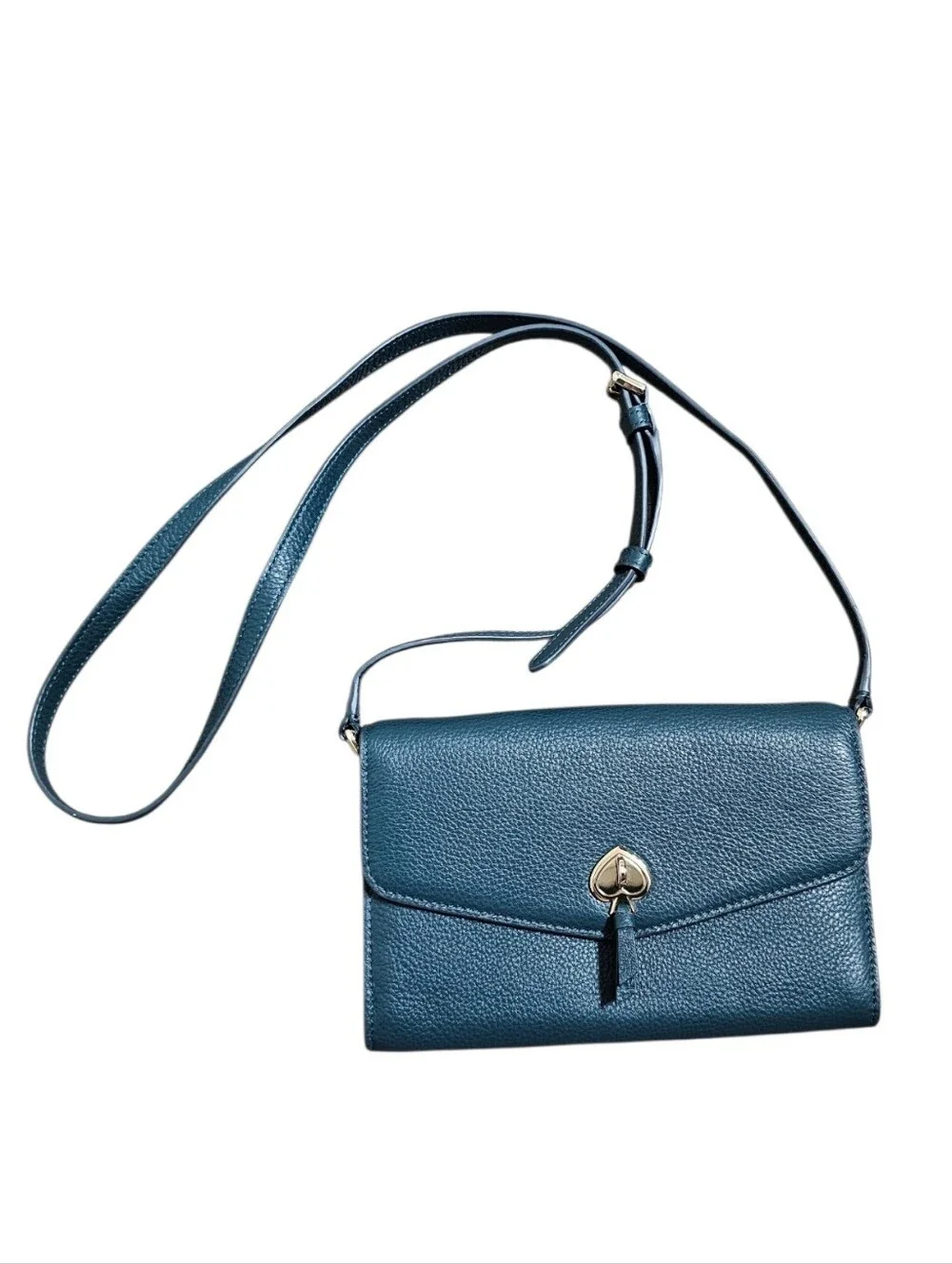 Kate Spade Small Teal Blue Leather Crossbody Bag